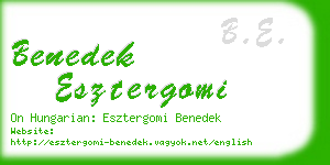 benedek esztergomi business card